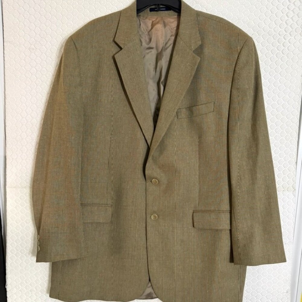 Ralph Lauren Chaps Men's Silk & Wool Blend Pin Checked Sport Coat Sz. 48L